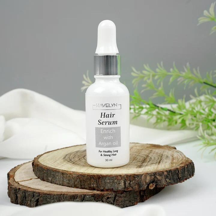 Hair Serum with Argan Oil 30ml White Glass Bottle