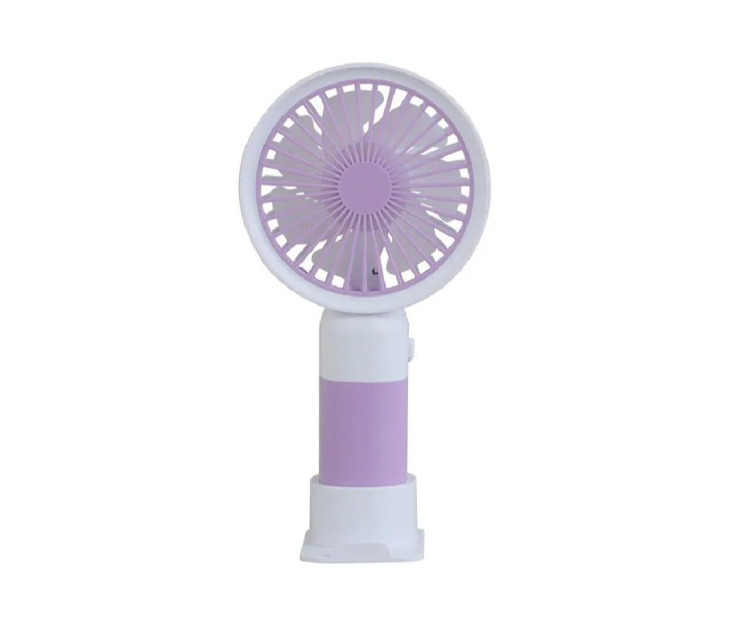 Compact Desk Fan with Phone Holder - Pink Purple Peach