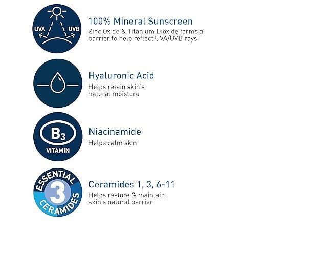 CeraVe Hydrating Mineral Sunscreen SPF 50 Face Cream