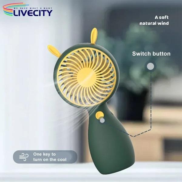 Pocket-Breeze Portable Handheld Fan – Compact Rechargeable Mini Fan with Cute Ear Design