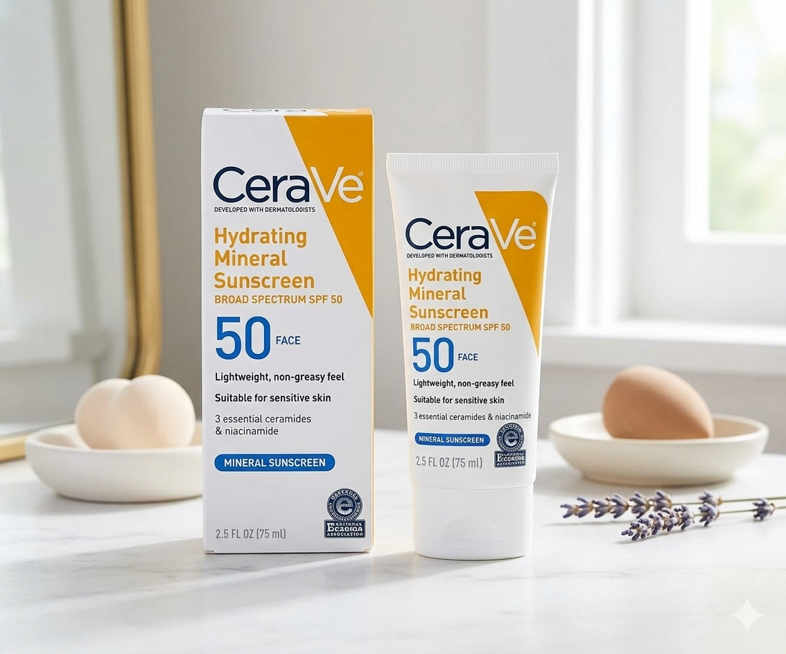 CeraVe Hydrating Mineral Sunscreen SPF 50 Face Cream
