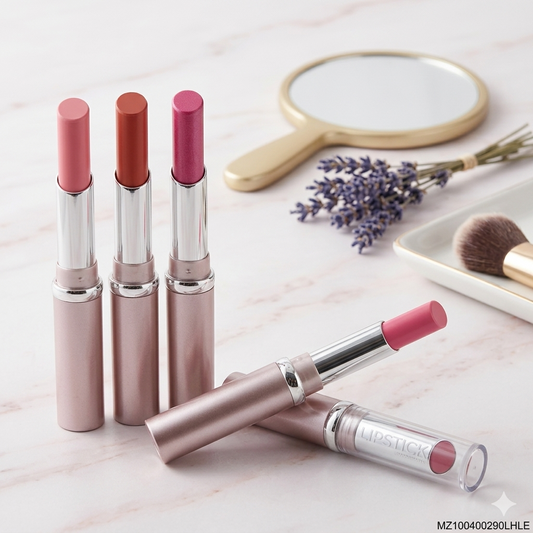 Velvet Glossy Lipstick Set (Pack of 3) – Bold Red & Pink Shades