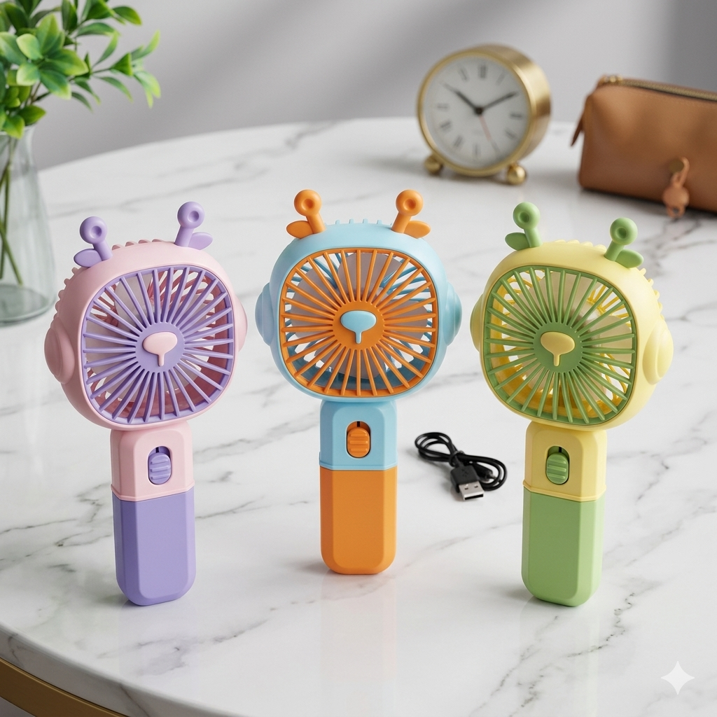 Portable Rechargeable Fan with Stand & Fast Charge