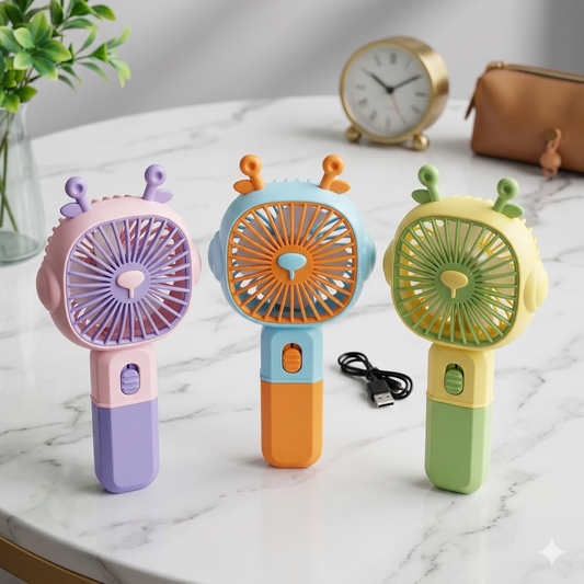 Portable Rechargeable Fan with Stand & Fast Charge