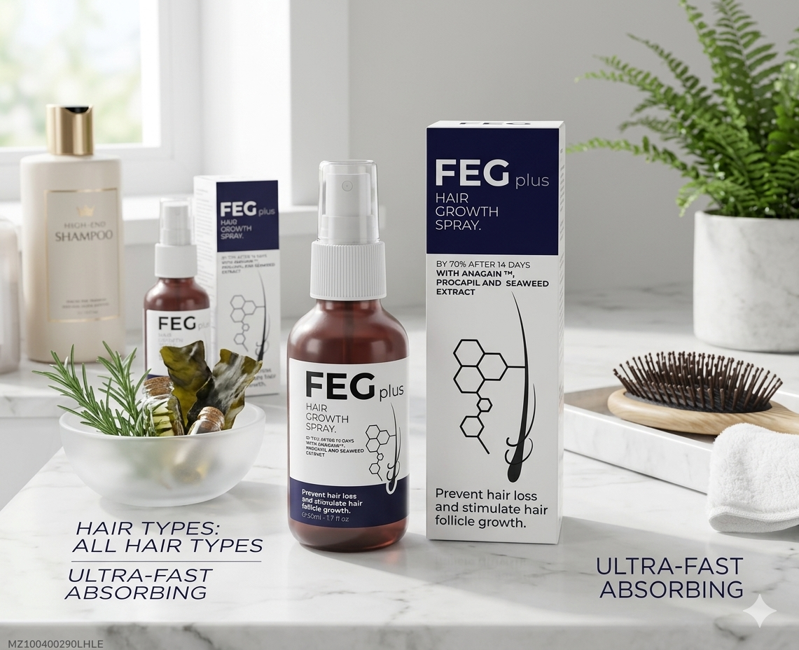 FEG Plus Hair Growth Spray – Advanced Anti-Hair Loss Formula with Anagain™ & Procapil