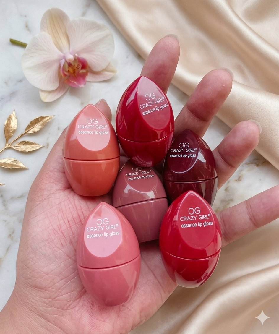 Egg-Shaped Hydrating Lip Gloss - Velvet Glossy Finish (Pack of 2)