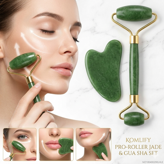 Jade Roller & Gua Sha Set – Facial Massage Tool for Skin Care & Anti-Aging